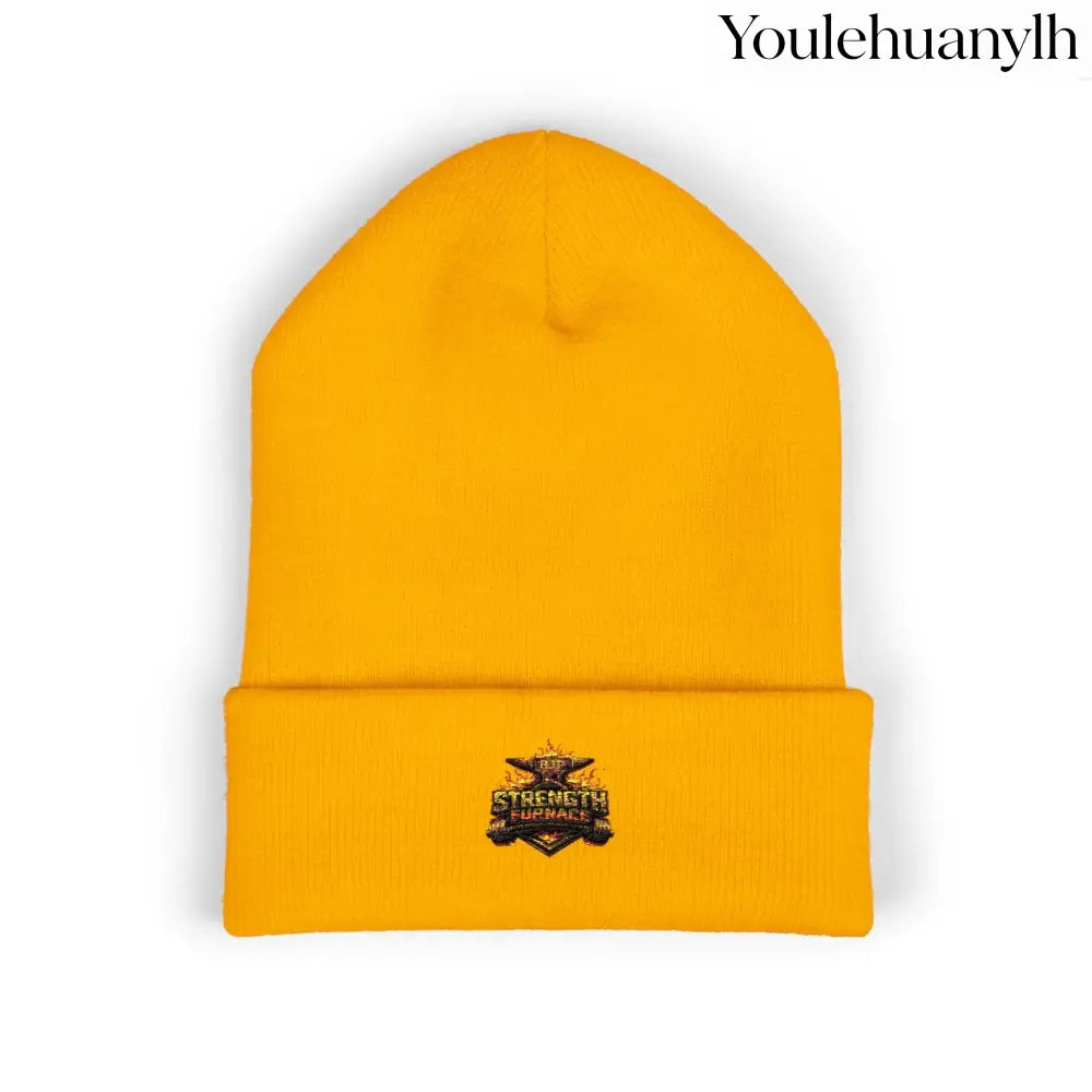 Classic Embroidered Beanie - One size / Gold - Hats