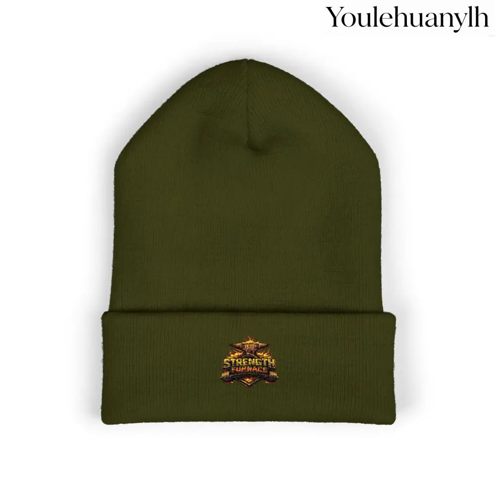Classic Embroidered Beanie - One size / Olive - Hats