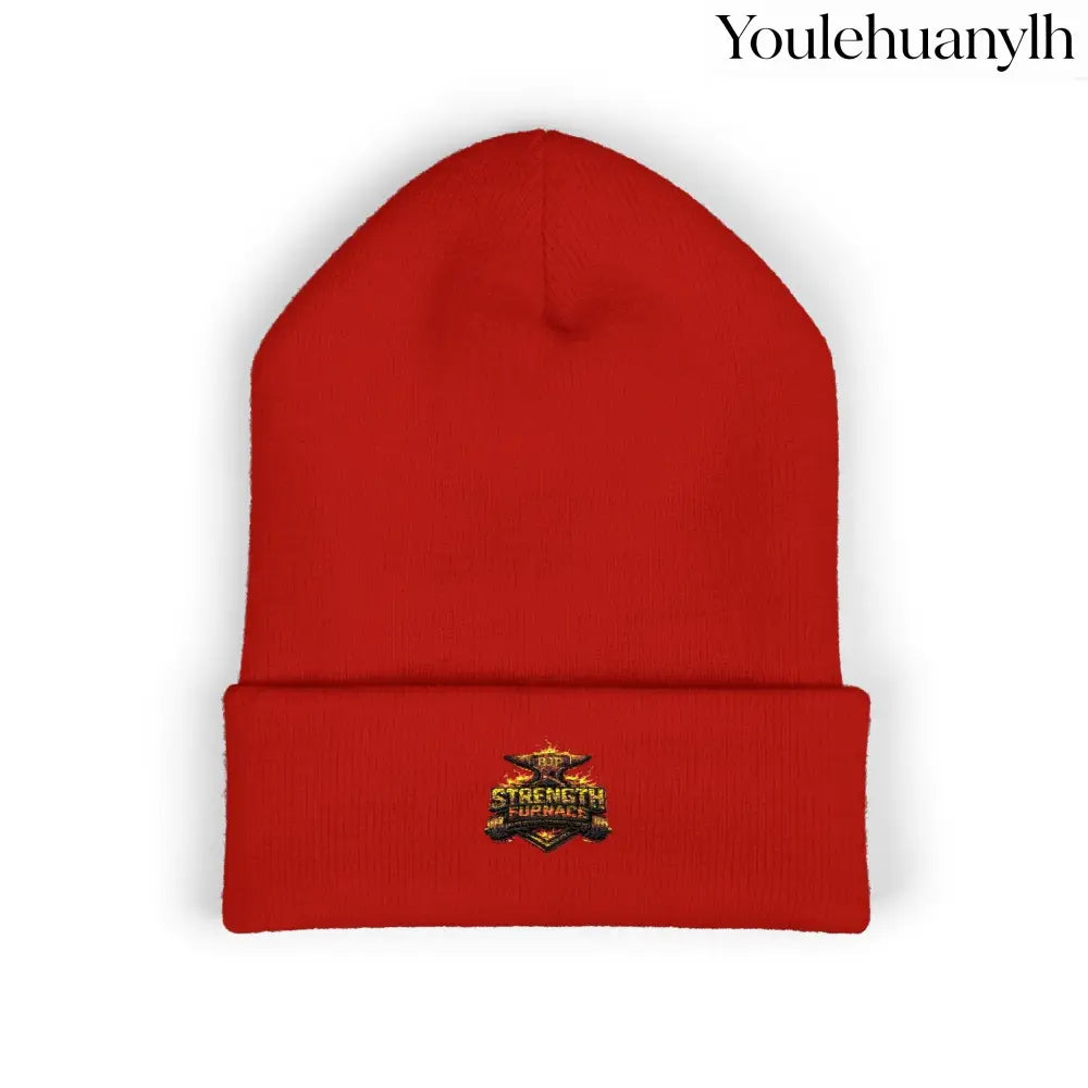 Classic Embroidered Beanie - One size / Red - Hats