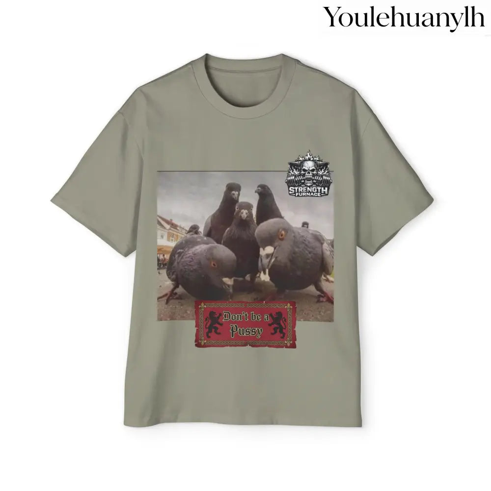 Don’t be a Pussy | Birds Agree Graphic Beefy Tee - S / Eucalyptus - T-Shirt