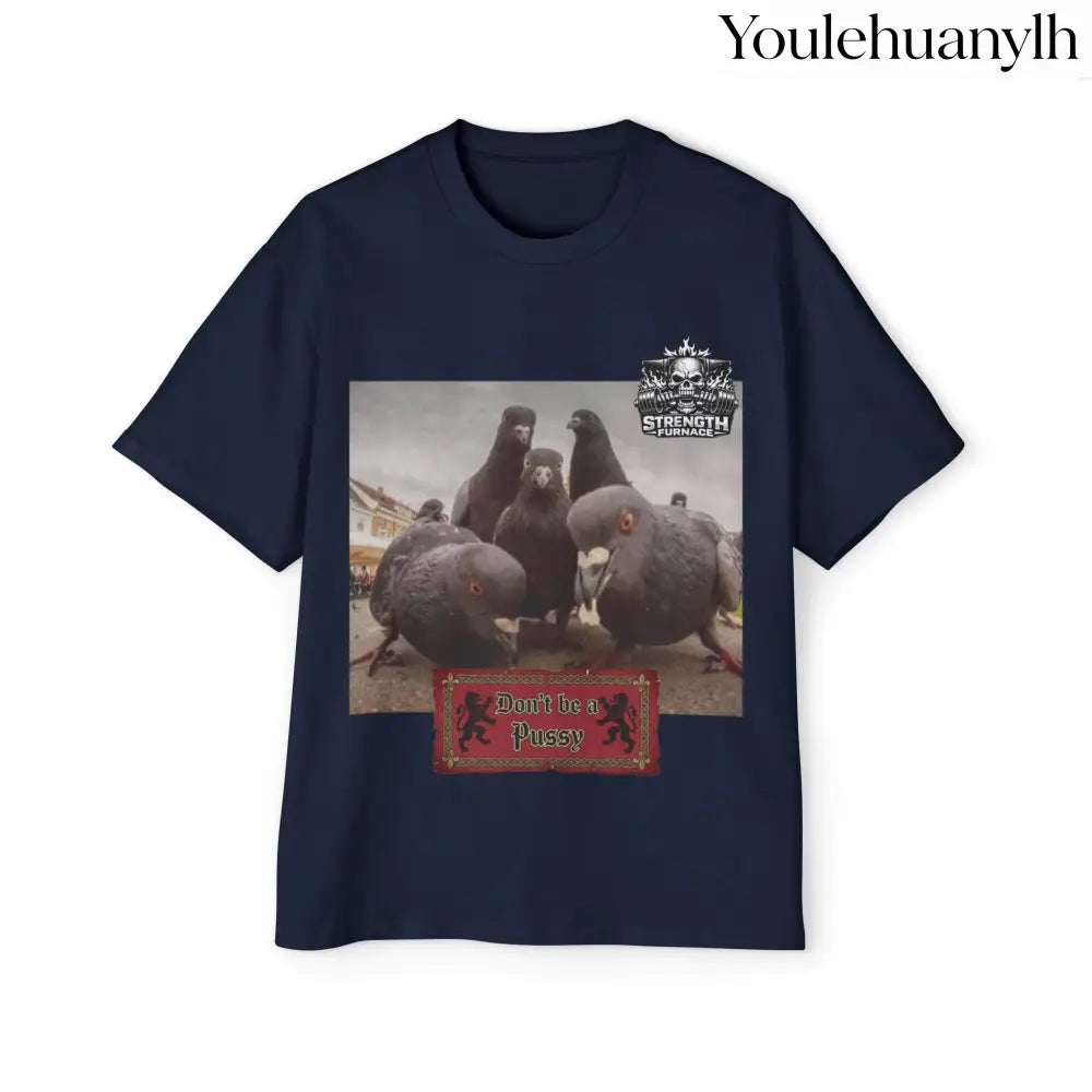 Don’t be a Pussy | Birds Agree Graphic Beefy Tee - S / Navy - T-Shirt