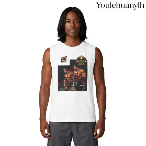 Don’t be a Pussy | But use a Spotter Graphic Muscle Tee - S / White - Tank Top