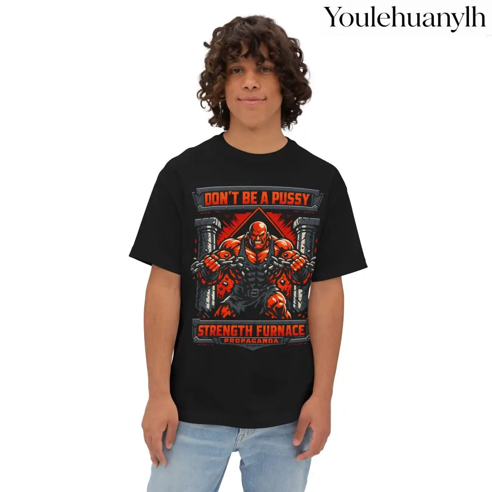 Don’t Be a Pussy | Fight a Tiger Graphic Box Tee - Black / XS - T-Shirt