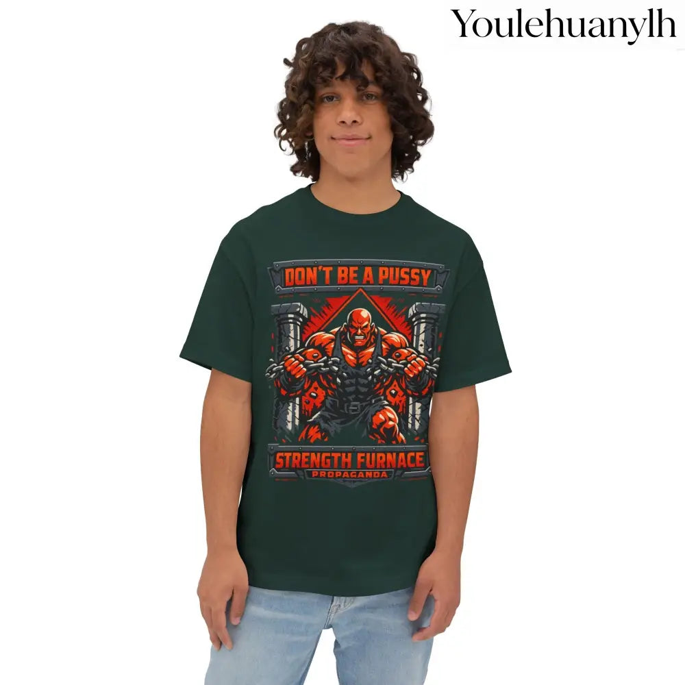 Don’t Be a Pussy | Fight a Tiger Graphic Box Tee - Forest / XS - T-Shirt