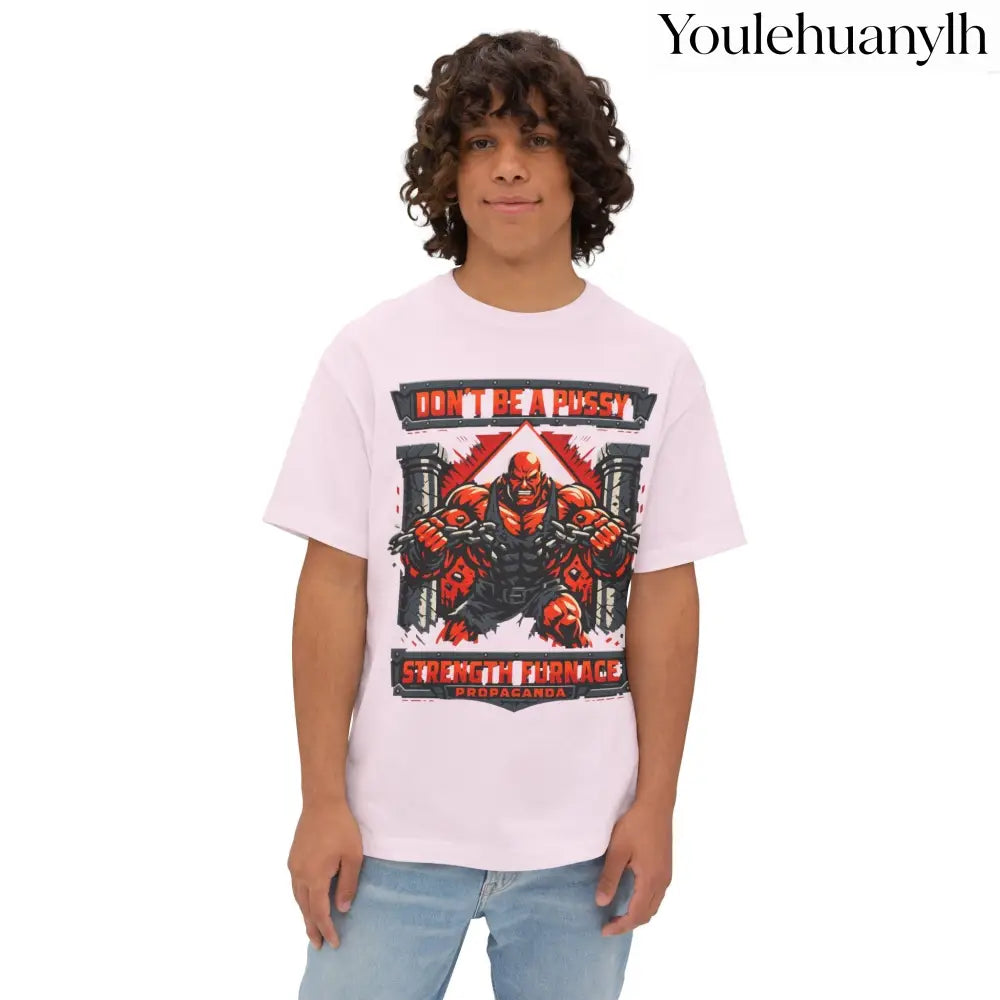 Don’t Be a Pussy | Fight a Tiger Graphic Box Tee - Soft Pink / XS - T-Shirt