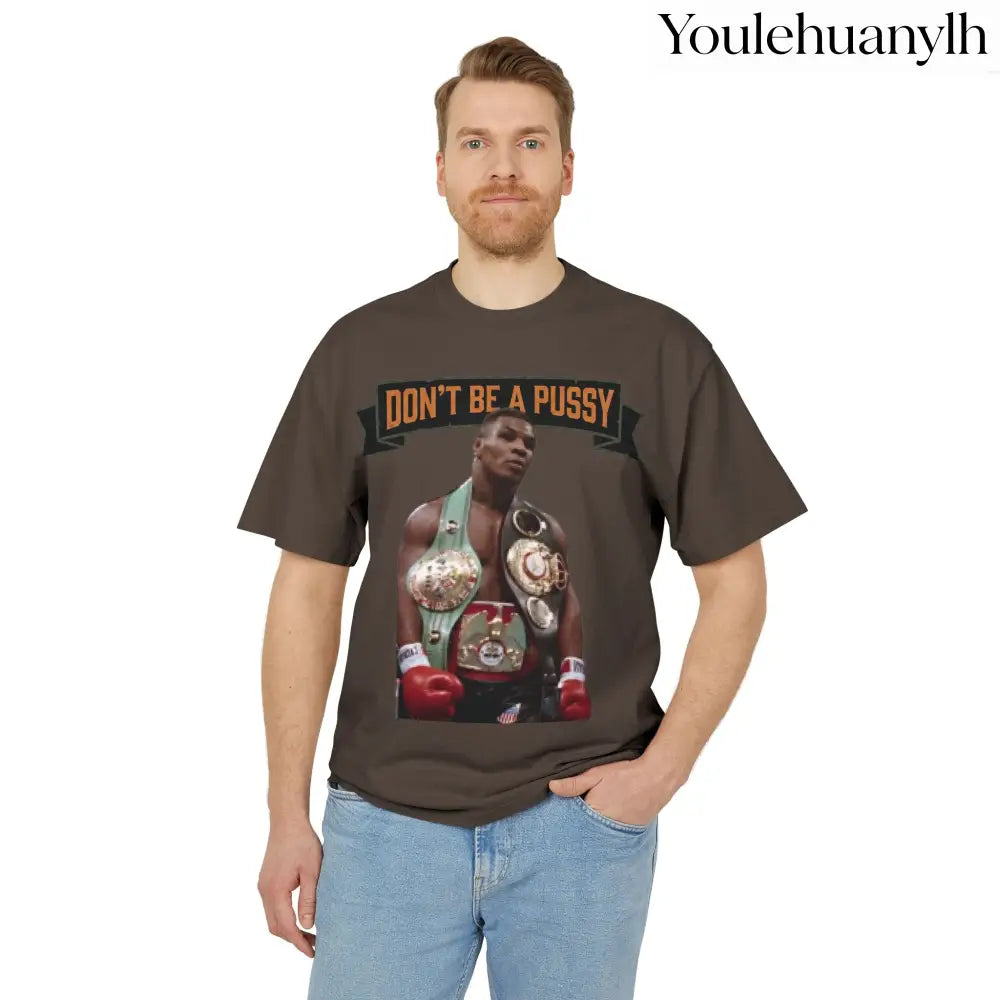 Don’t be a Pussy | Kid Dynamite Graphic Tee - Faded Brown / S - T-Shirt
