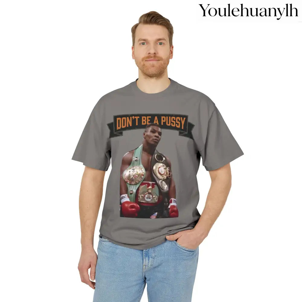 Don’t be a Pussy | Kid Dynamite Graphic Tee - Faded Grey / S - T-Shirt