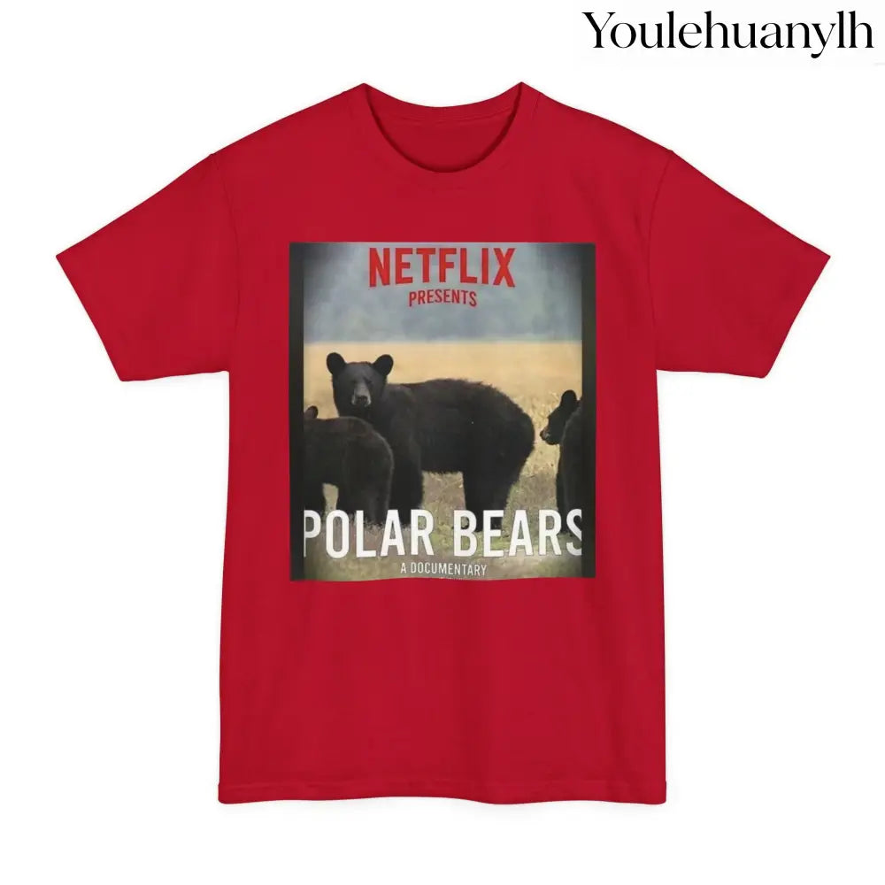 Don’t be a Pussy | Polar Bears & Pug Graphic Tall Tee - Deep Red / LT - T-Shirt