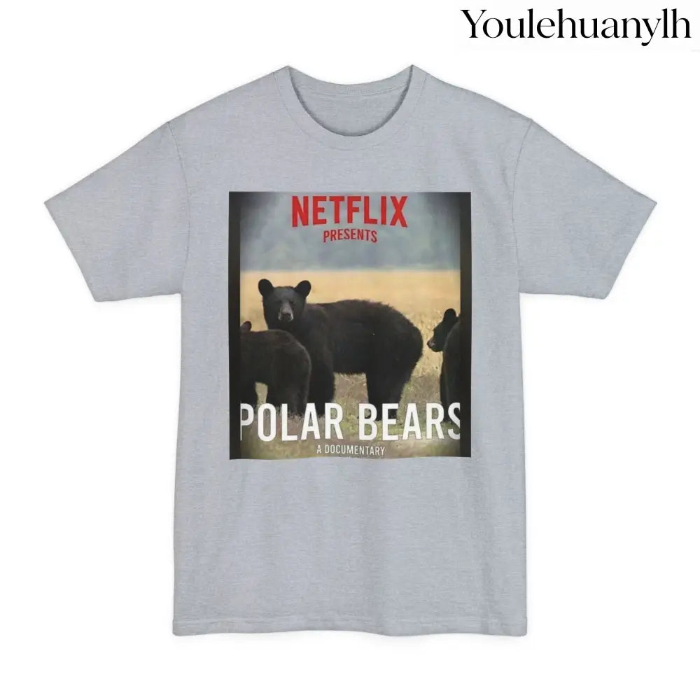Don’t be a Pussy | Polar Bears & Pug Graphic Tall Tee - Light Steel / LT - T-Shirt
