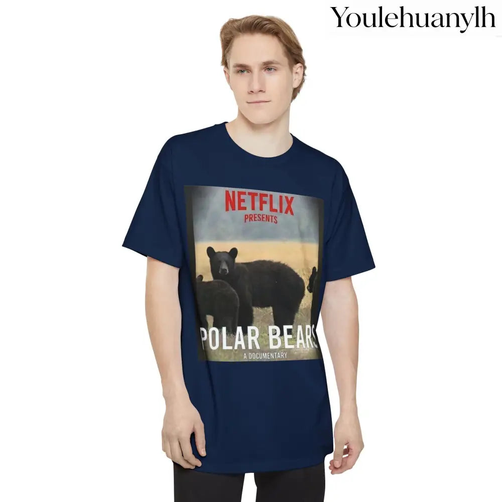 Don’t be a Pussy | Polar Bears & Pug Graphic Tall Tee - Navy / LT - T-Shirt