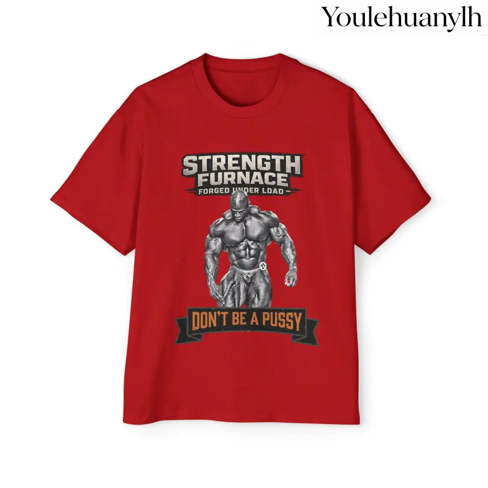 Don’t be a Pussy | Ronnie Oversized Heavy Tee - S / Red - T-Shirt