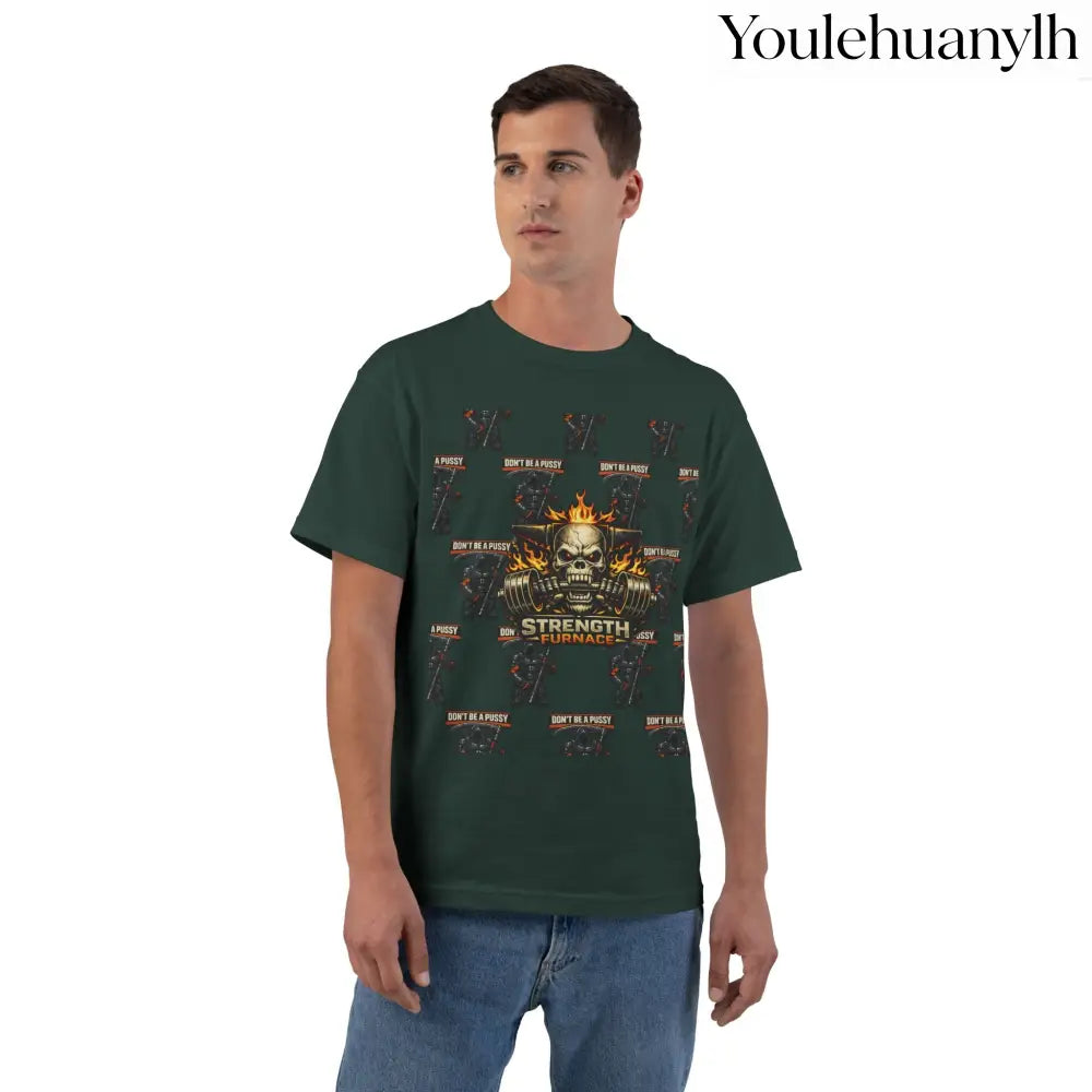 Don’t be a Pussy | Skull Graphic T-Shirt - Deep Forest / S - T-Shirt