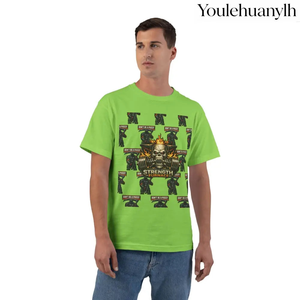 Don’t be a Pussy | Skull Graphic T-Shirt - Lime / S - T-Shirt