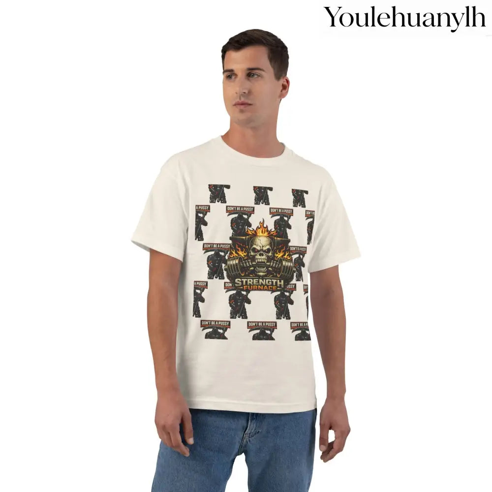 Don’t be a Pussy | Skull Graphic T-Shirt - Natural / S - T-Shirt