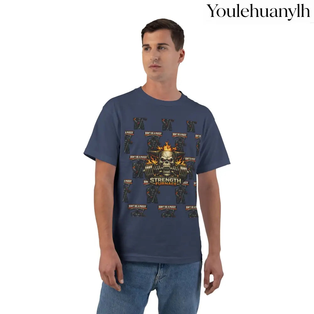 Don’t be a Pussy | Skull Graphic T-Shirt - Navy / S - T-Shirt