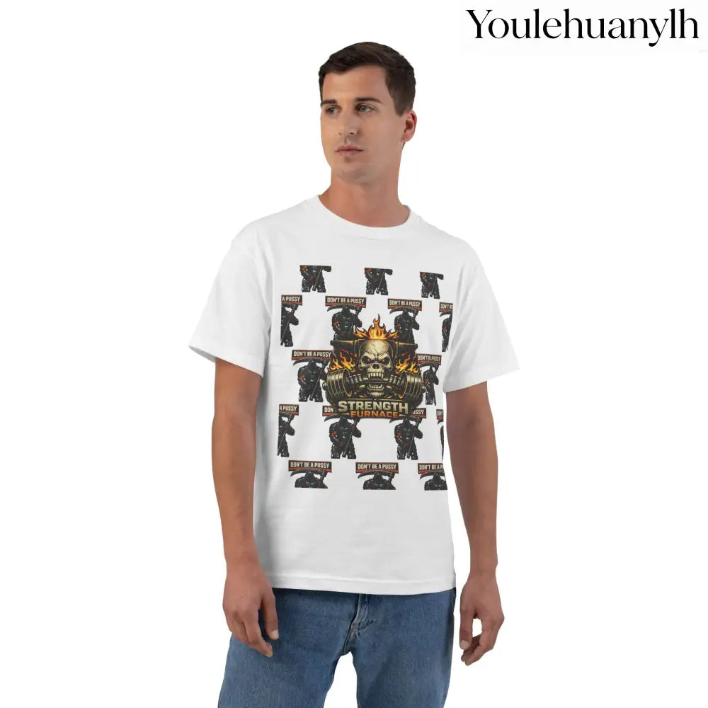 Don’t be a Pussy | Skull Graphic T-Shirt - White / S - T-Shirt