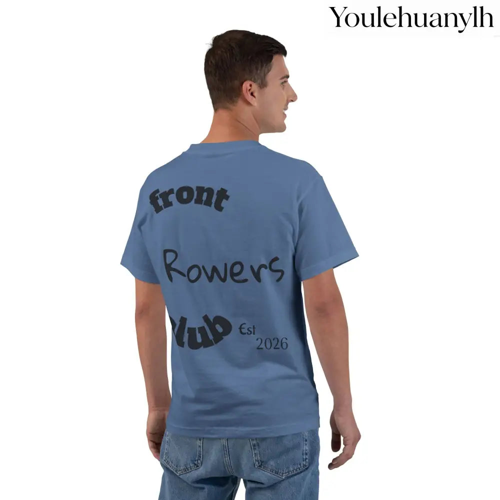 Front Row Social Club T-Shirt, Vintage Rowers Club Graphic Tee - Denim Blue / S - T-Shirt