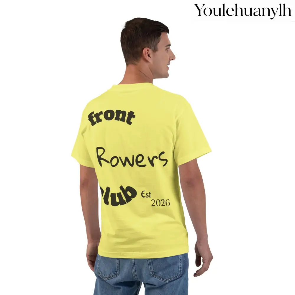 Front Row Social Club T-Shirt, Vintage Rowers Club Graphic Tee - Lemon Meringue / S - T-Shirt