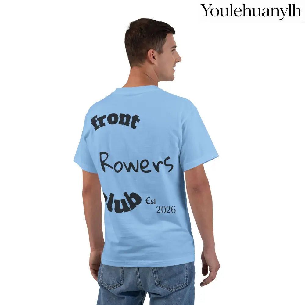 Front Row Social Club T-Shirt, Vintage Rowers Club Graphic Tee - Light Blue / S - T-Shirt