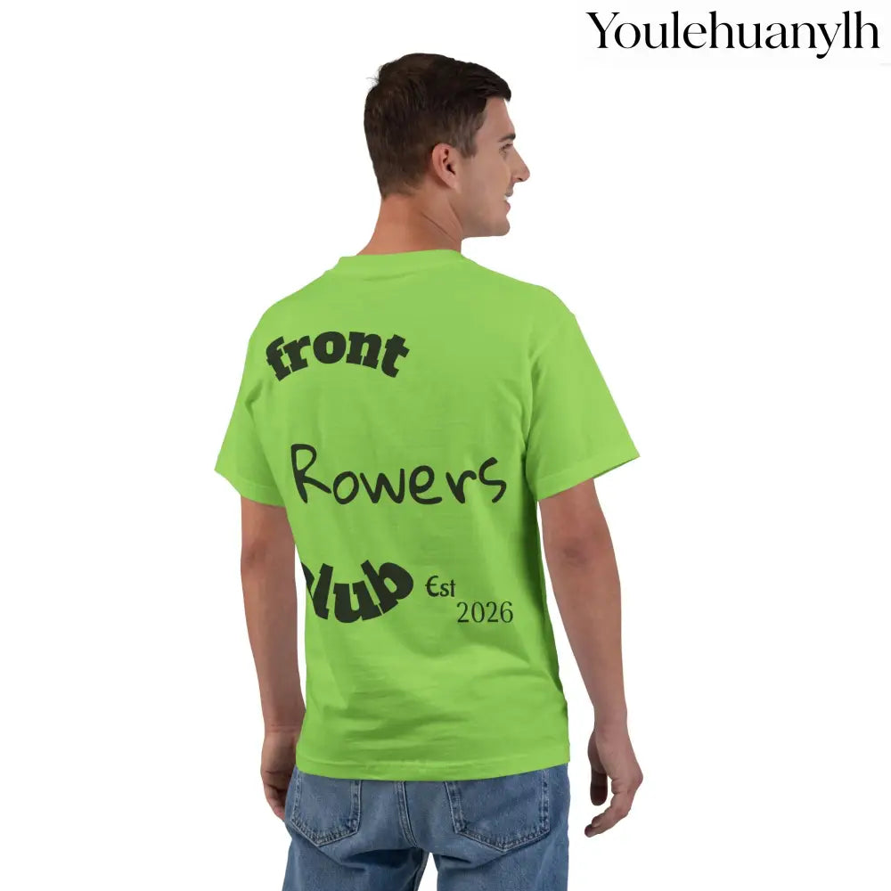 Front Row Social Club T-Shirt, Vintage Rowers Club Graphic Tee - Lime / S - T-Shirt