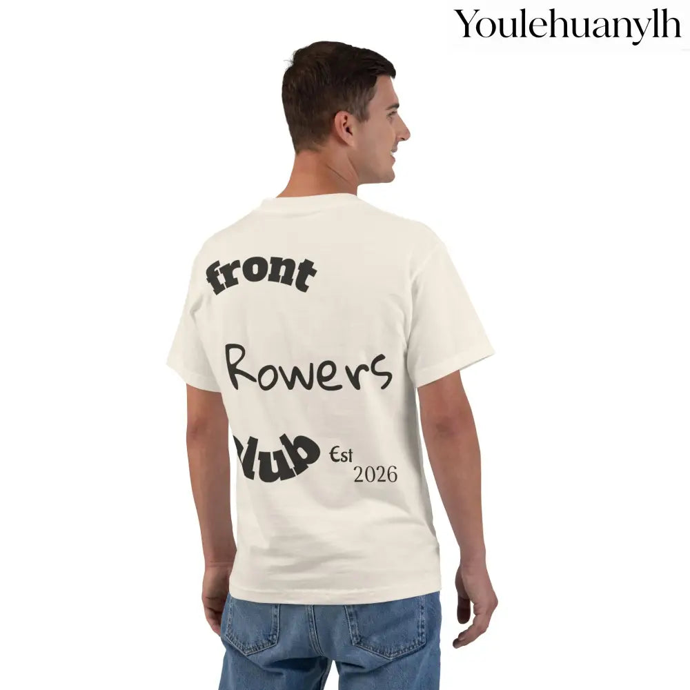 Front Row Social Club T-Shirt, Vintage Rowers Club Graphic Tee - Natural / S - T-Shirt