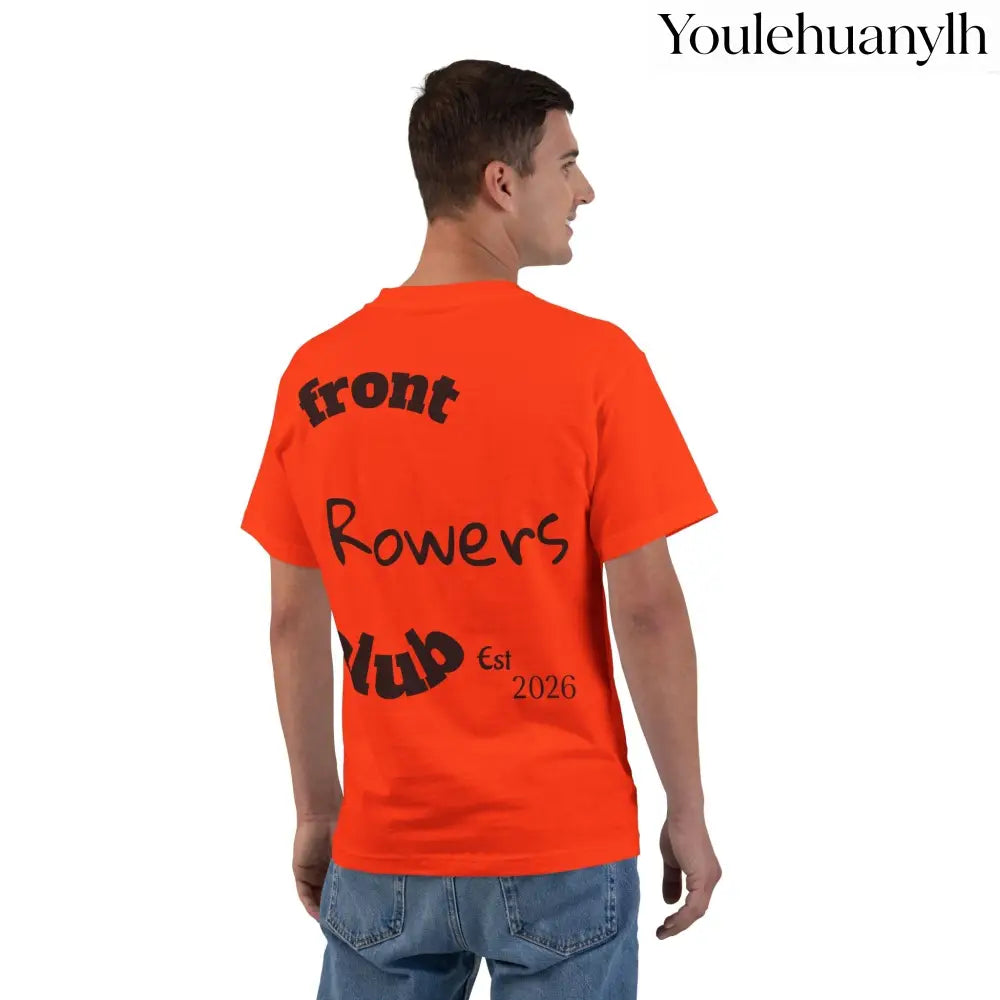 Front Row Social Club T-Shirt, Vintage Rowers Club Graphic Tee - Orange / S - T-Shirt