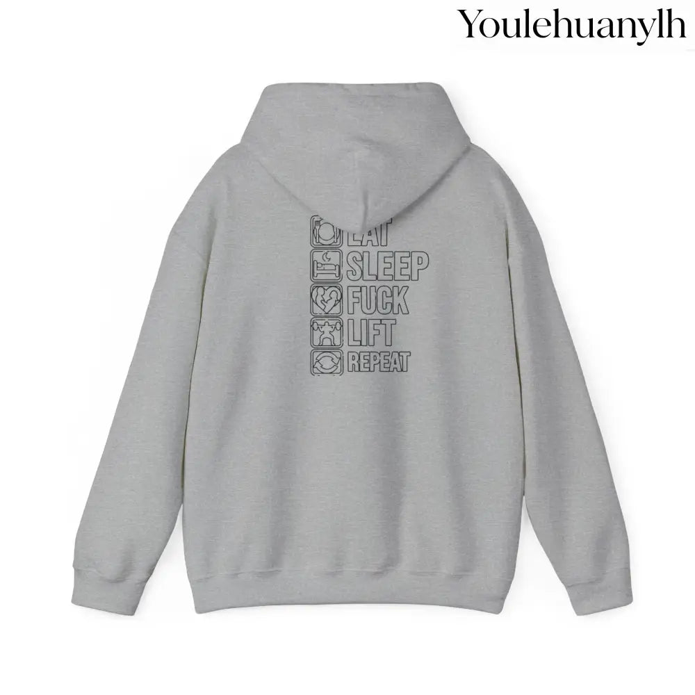 Gym Hoodie - ’Eat Sleep F*** Lift Repeat’ Strength Training Hoodie - Hoodie