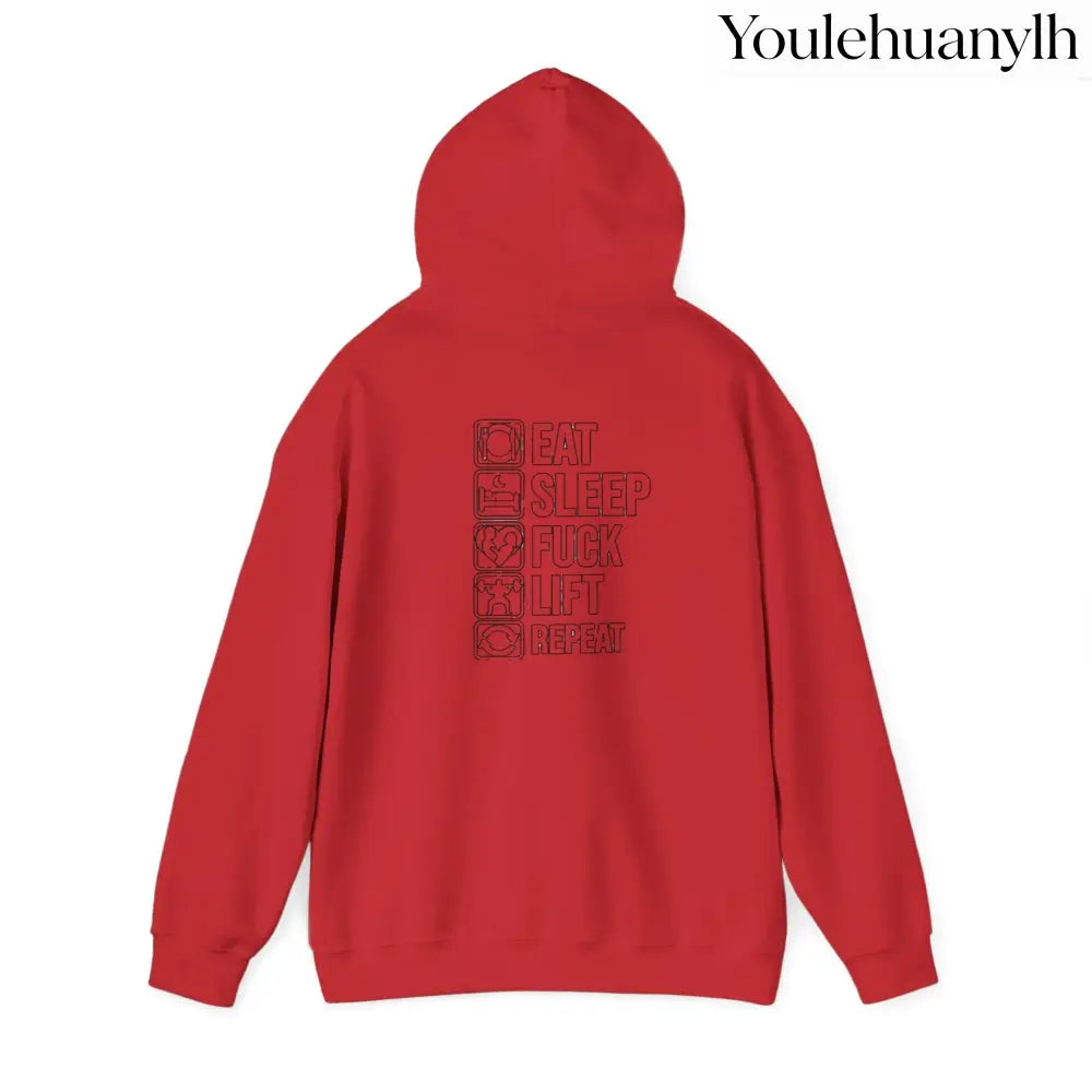 Gym Hoodie - ’Eat Sleep F*** Lift Repeat’ Strength Training Hoodie - Hoodie