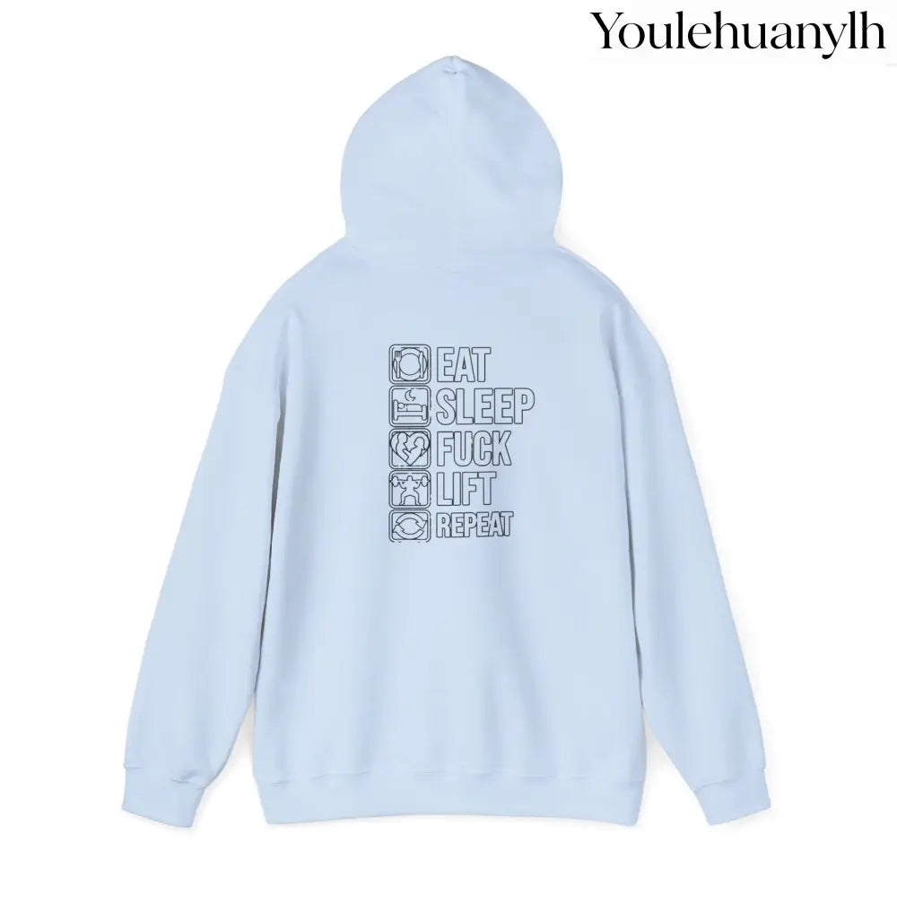 Gym Hoodie - ’Eat Sleep F*** Lift Repeat’ Strength Training Hoodie - Hoodie