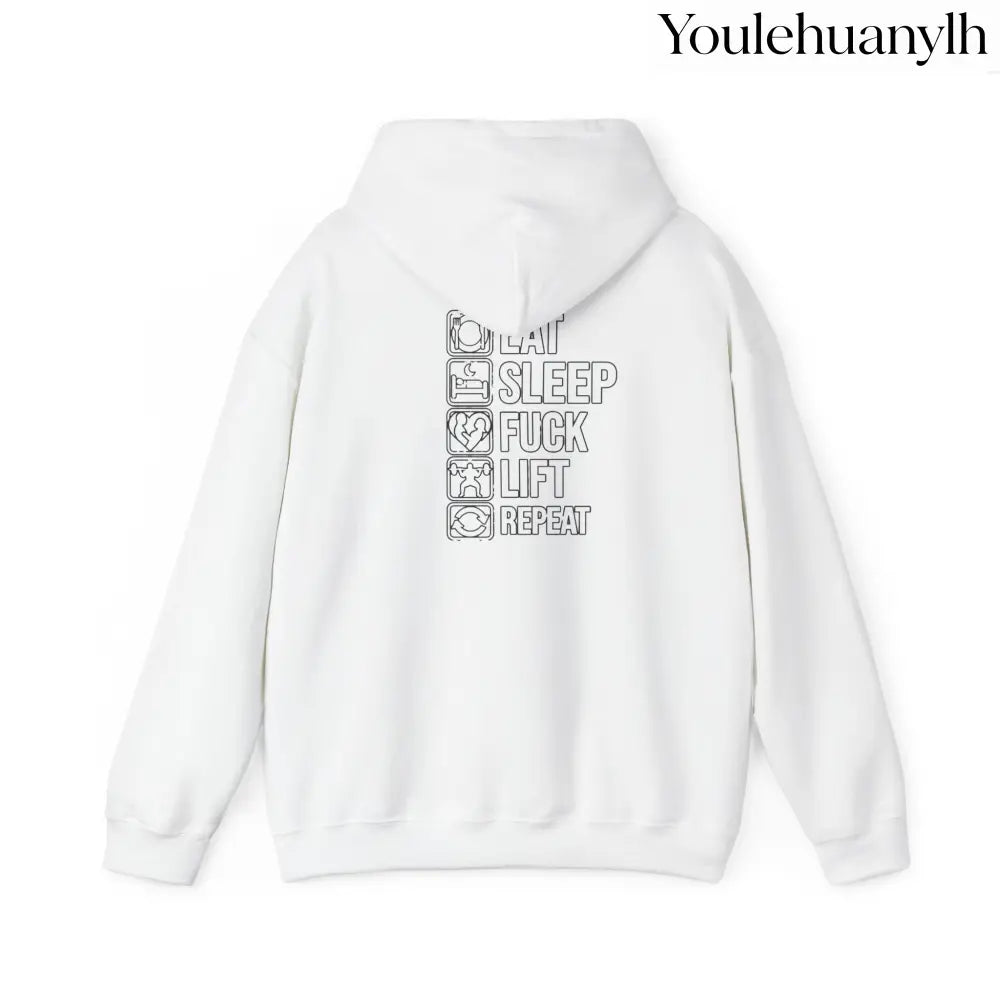 Gym Hoodie - ’Eat Sleep F*** Lift Repeat’ Strength Training Hoodie - Hoodie