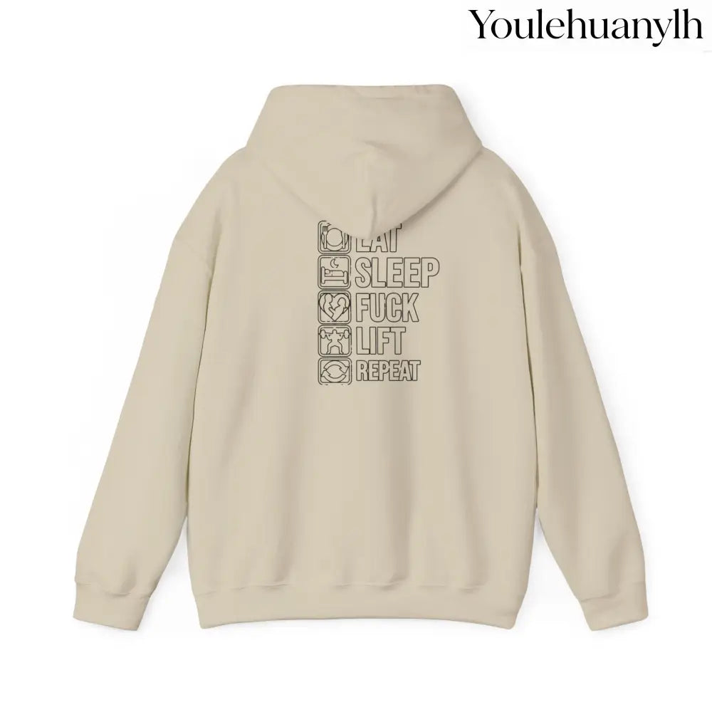 Gym Hoodie - ’Eat Sleep F*** Lift Repeat’ Strength Training Hoodie - Hoodie