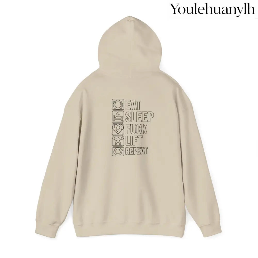 Gym Hoodie - ’Eat Sleep F*** Lift Repeat’ Strength Training Hoodie - Hoodie