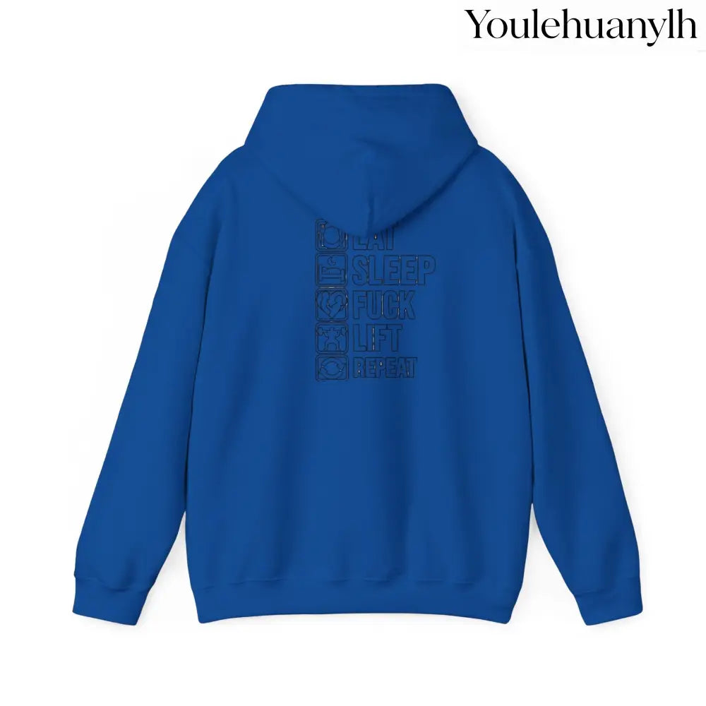 Gym Hoodie - ’Eat Sleep F*** Lift Repeat’ Strength Training Hoodie - Hoodie