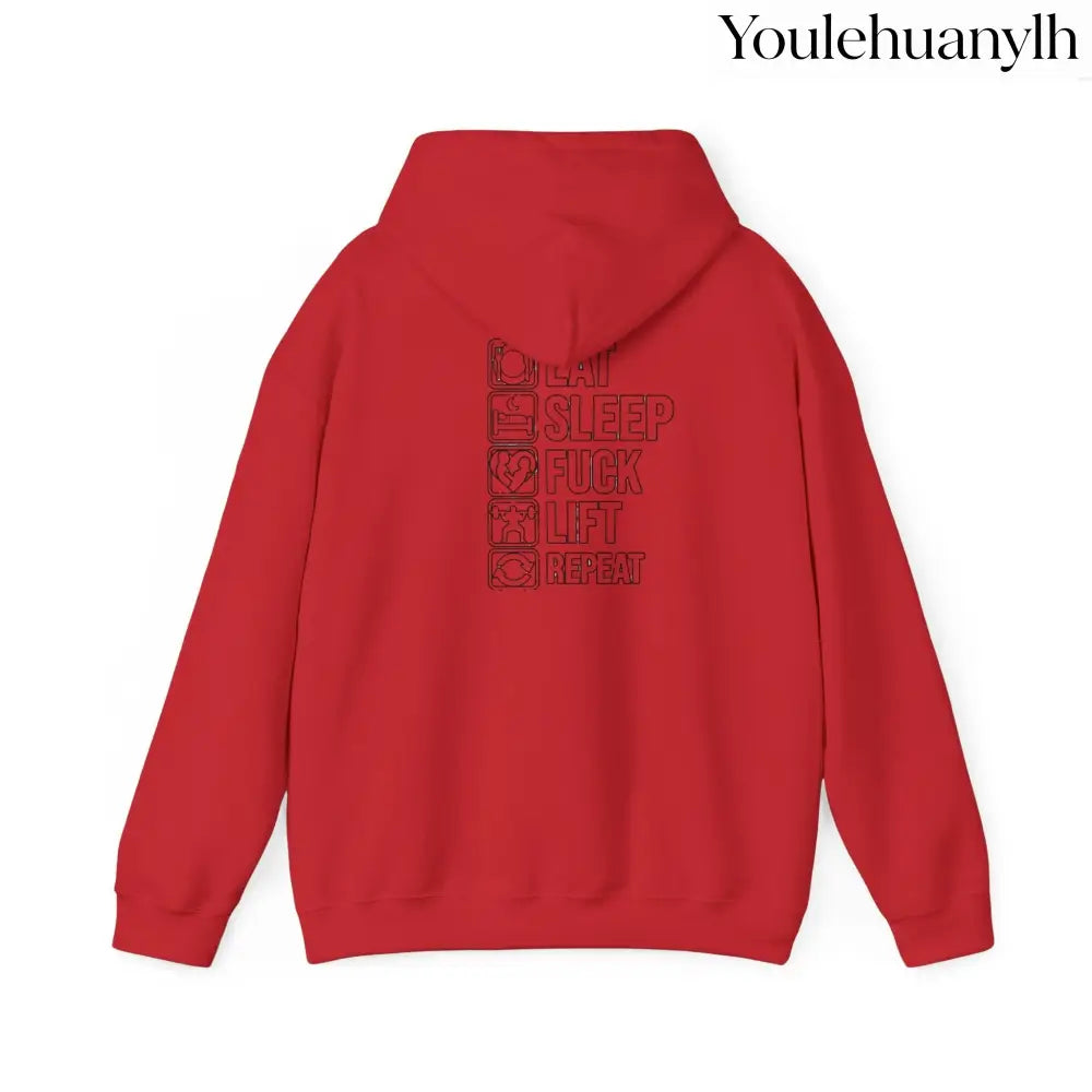 Gym Hoodie - ’Eat Sleep F*** Lift Repeat’ Strength Training Hoodie - Hoodie