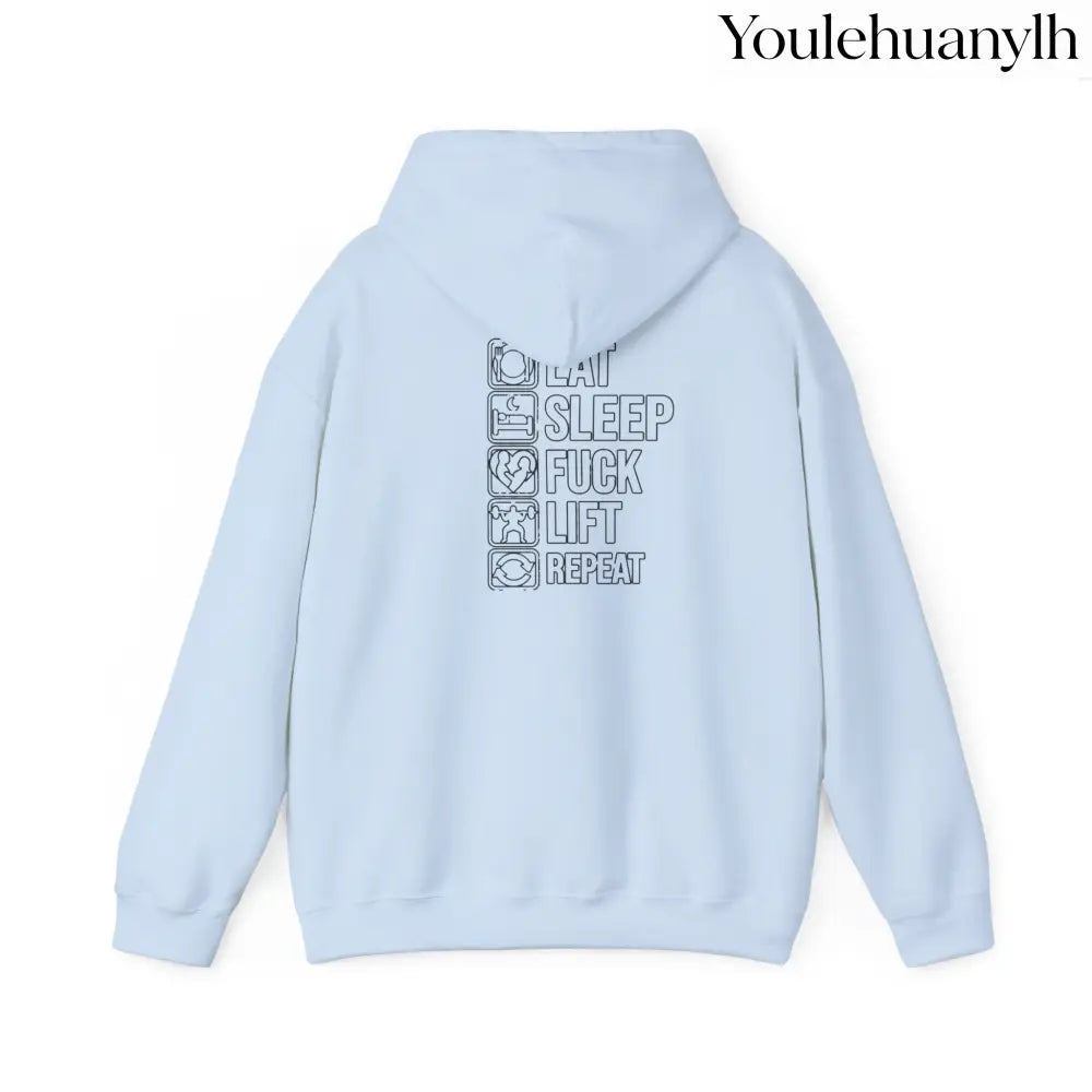 Gym Hoodie - ’Eat Sleep F*** Lift Repeat’ Strength Training Hoodie - Hoodie