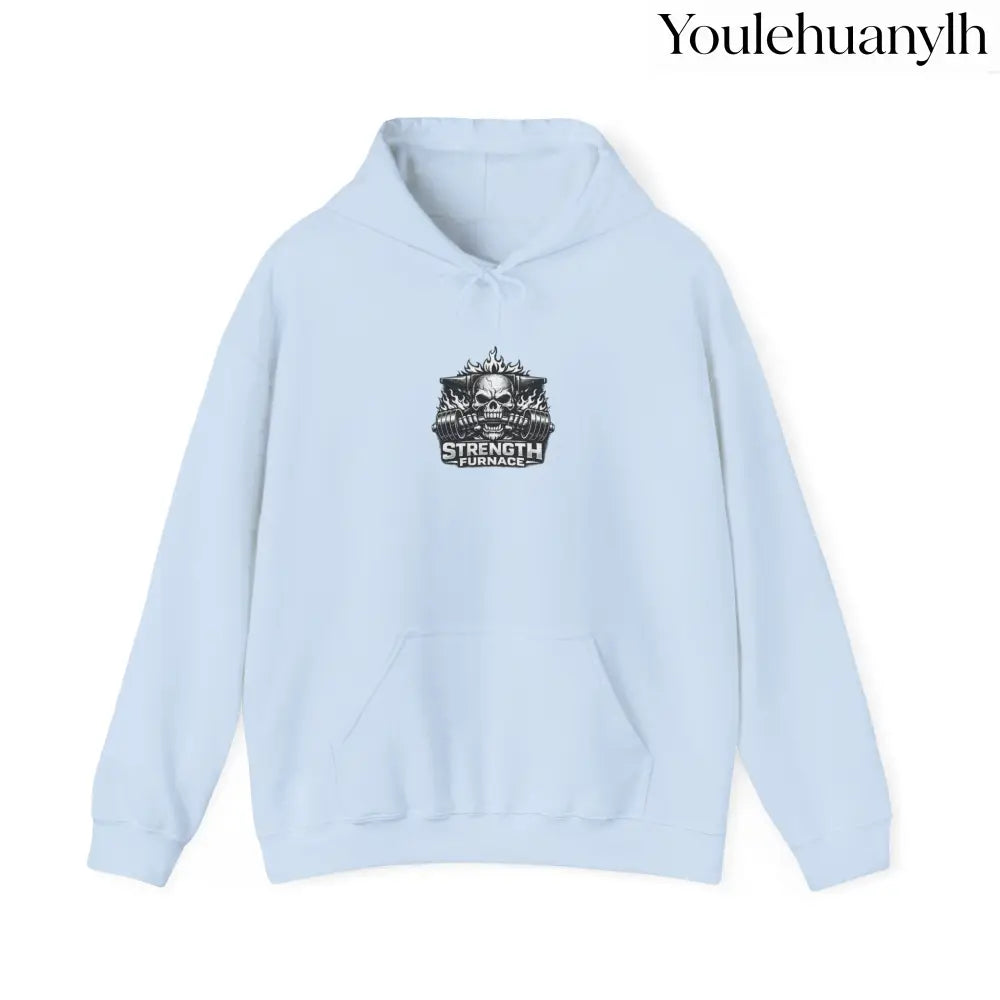 Gym Hoodie - ’Eat Sleep F*** Lift Repeat’ Strength Training Hoodie - S / Light Blue - Hoodie