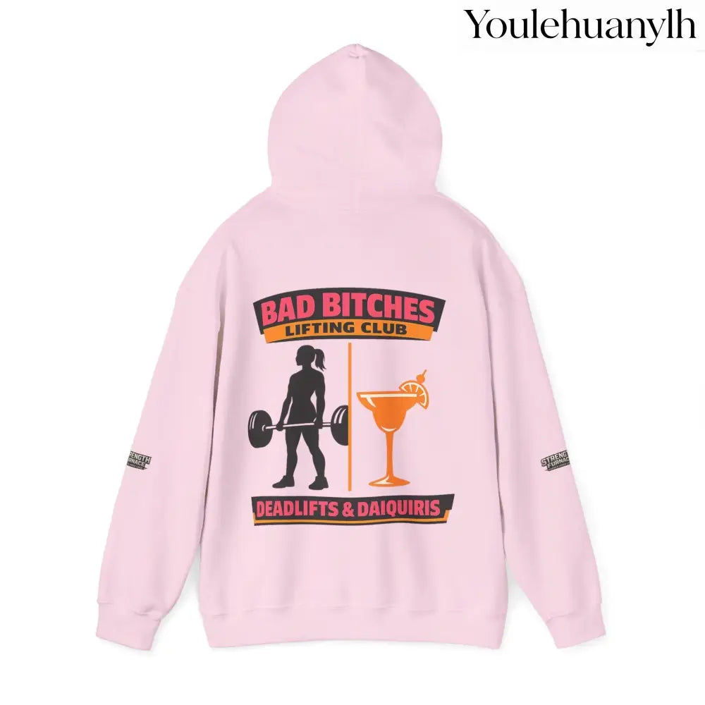 Hoodie, Bad Bitches Lifting Club “Deadlifts & Daiquiris” Weightlifting Hoodie - Hoodie