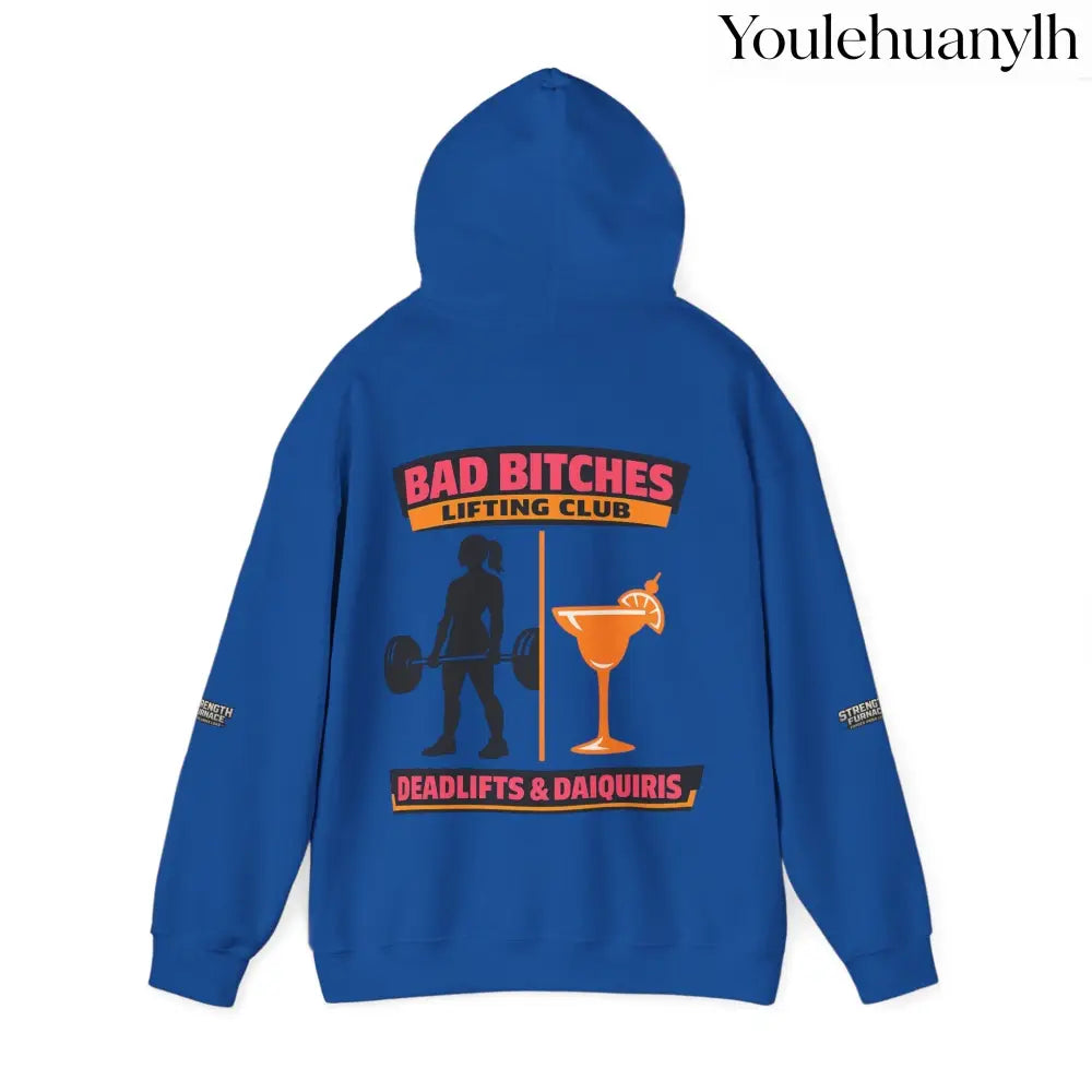 Hoodie, Bad Bitches Lifting Club “Deadlifts & Daiquiris” Weightlifting Hoodie - Hoodie