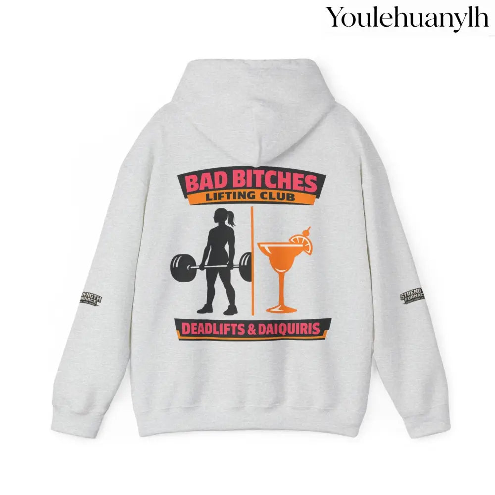 Hoodie, Bad Bitches Lifting Club “Deadlifts & Daiquiris” Weightlifting Hoodie - Hoodie