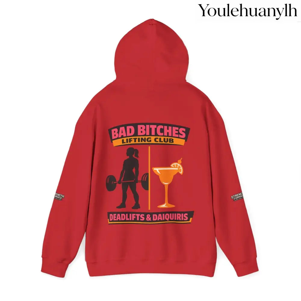 Hoodie, Bad Bitches Lifting Club “Deadlifts & Daiquiris” Weightlifting Hoodie - Hoodie