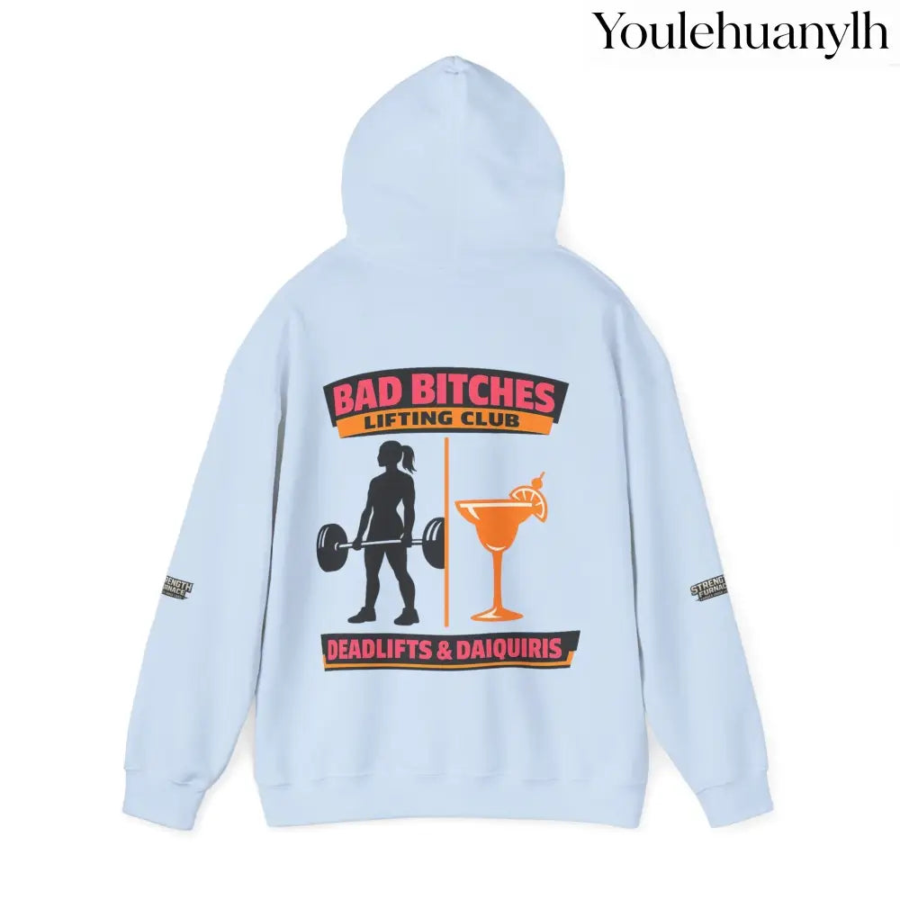 Hoodie, Bad Bitches Lifting Club “Deadlifts & Daiquiris” Weightlifting Hoodie - Hoodie