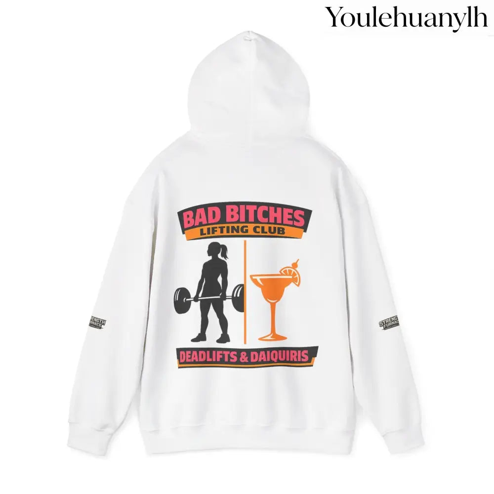 Hoodie, Bad Bitches Lifting Club “Deadlifts & Daiquiris” Weightlifting Hoodie - Hoodie