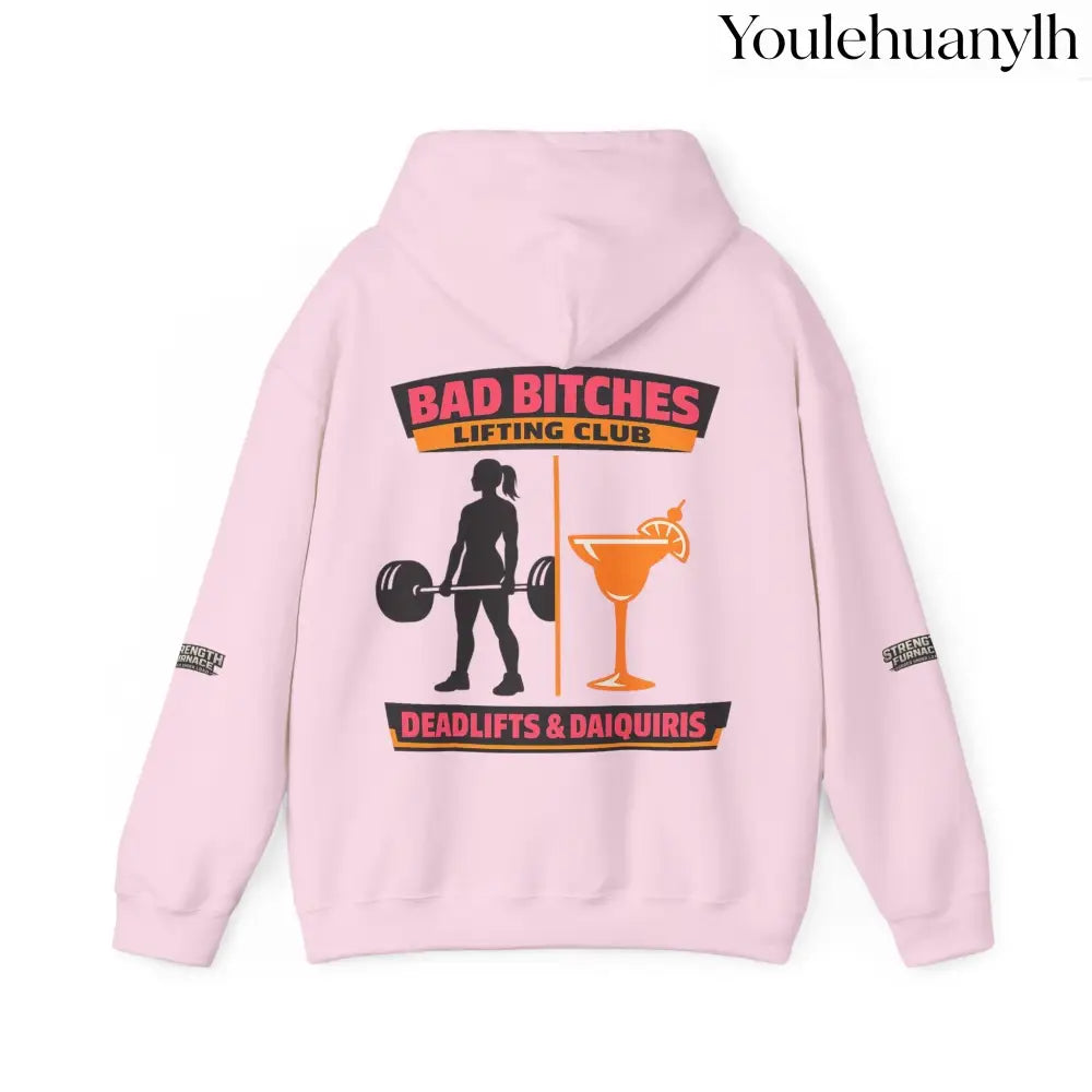 Hoodie, Bad Bitches Lifting Club “Deadlifts & Daiquiris” Weightlifting Hoodie - Hoodie