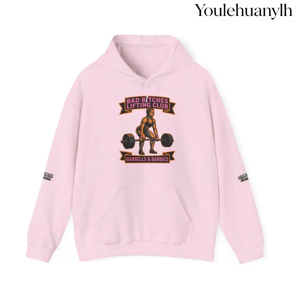 Hoodie, Bad Bitches Lifting Club “Deadlifts & Daiquiris” Weightlifting Hoodie - Light Pink / S - Hoodie