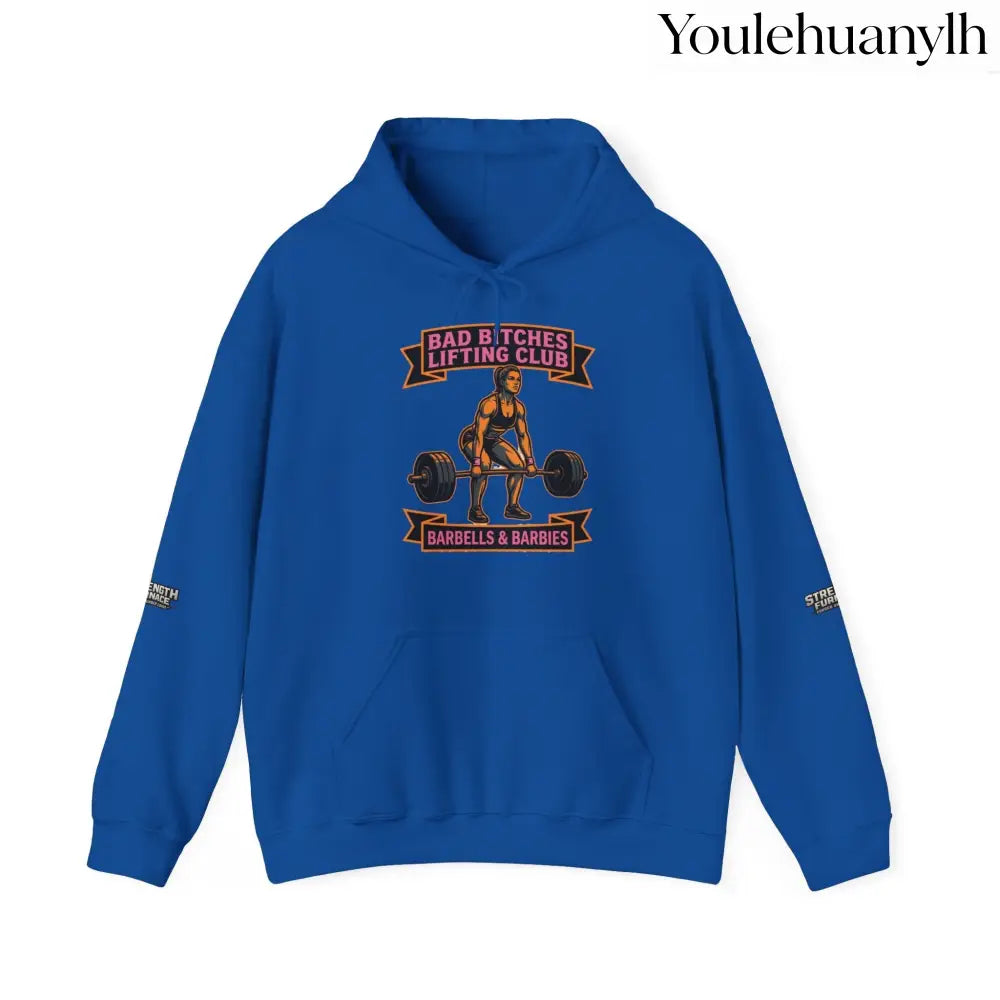 Hoodie, Bad Bitches Lifting Club “Deadlifts & Daiquiris” Weightlifting Hoodie - Royal / S - Hoodie