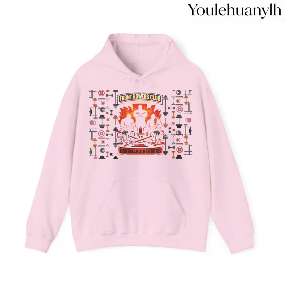 Hoodie, Front Row Social Club Graphic Pullover - Light Pink / S - Hoodie