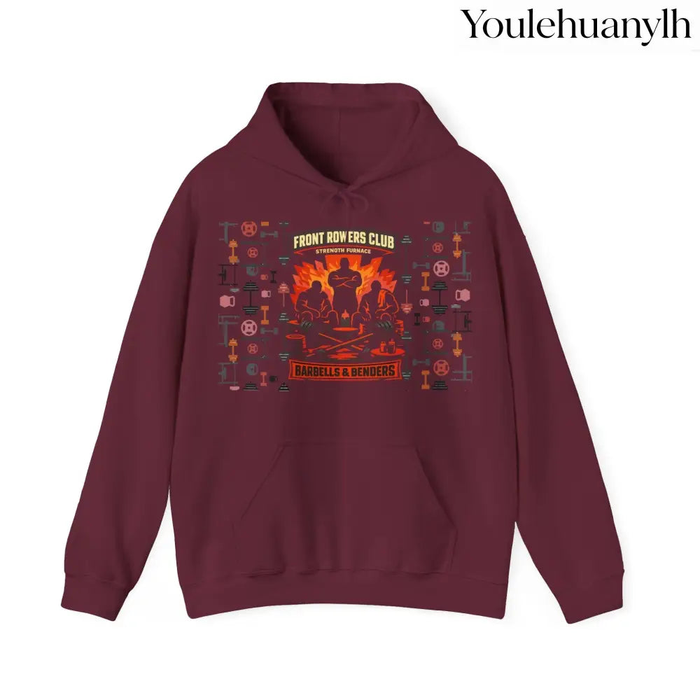 Hoodie, Front Row Social Club Graphic Pullover - Maroon / S - Hoodie