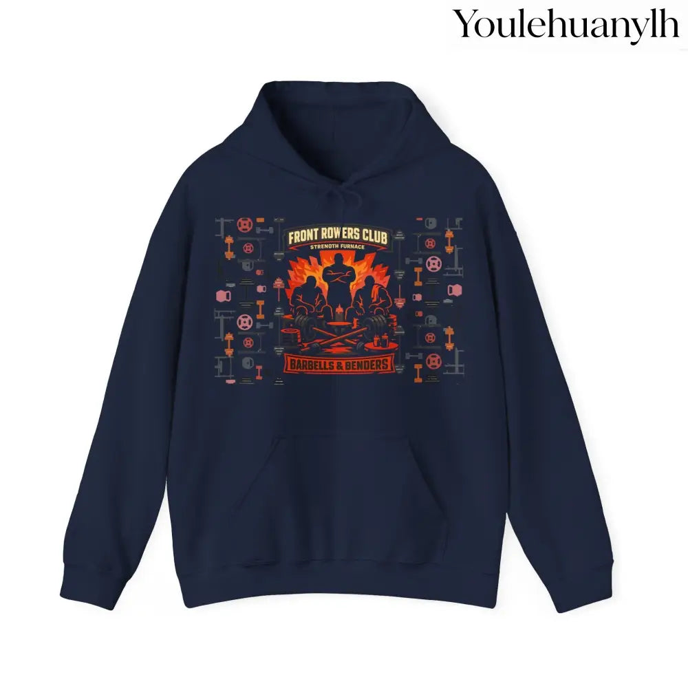 Hoodie, Front Row Social Club Graphic Pullover - Navy / S - Hoodie