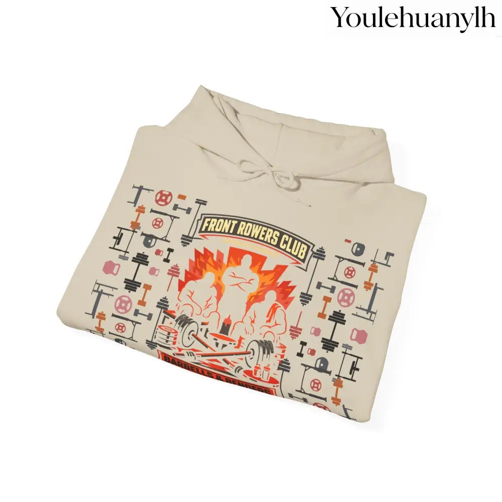 Hoodie, Front Row Social Club Graphic Pullover - Sand / S - Hoodie