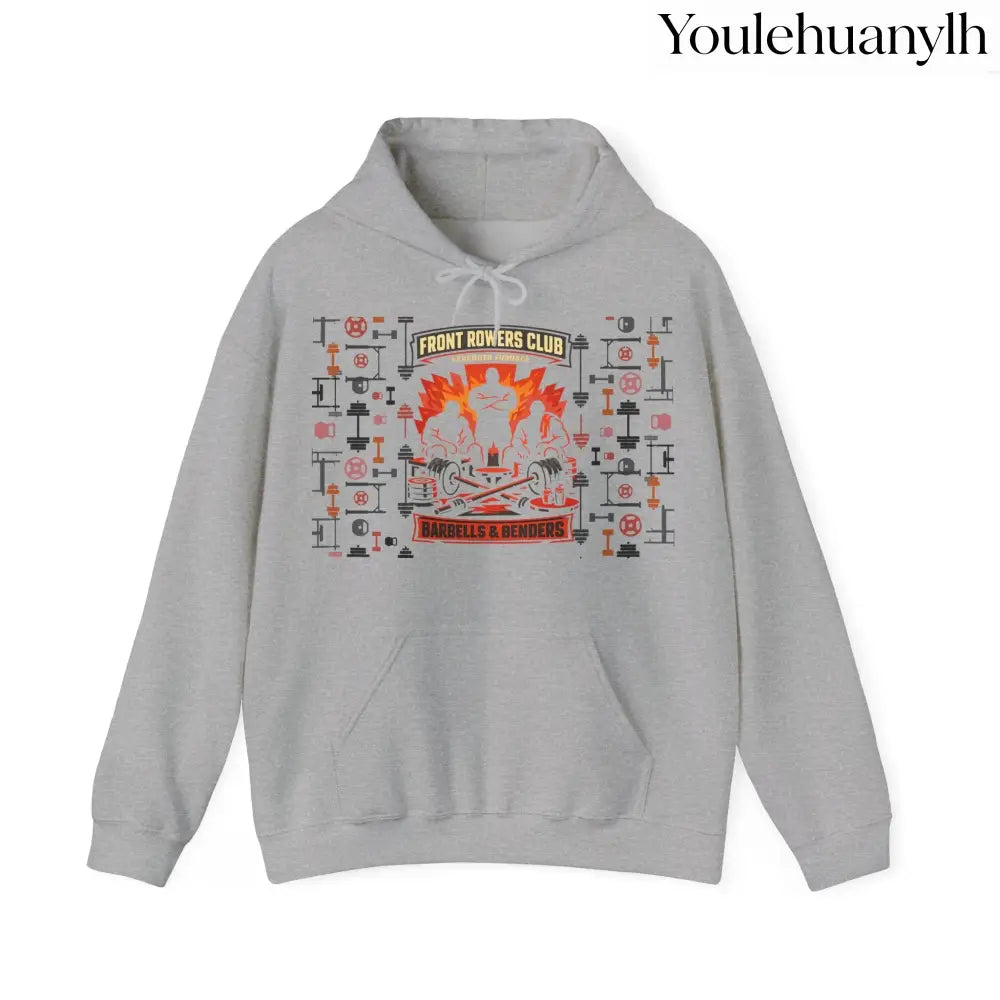 Hoodie, Front Row Social Club Graphic Pullover - Sport Grey / S - Hoodie